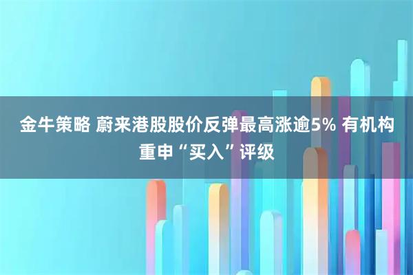 金牛策略 蔚来港股股价反弹最高涨逾5% 有机构重申“买入”评级