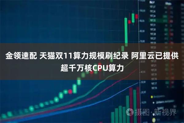 金领速配 天猫双11算力规模刷纪录 阿里云已提供超千万核CPU算力